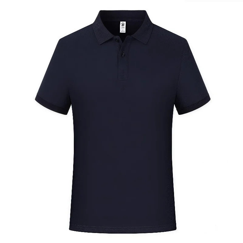 2026 Refreshing and breathable solid-color polo men's T-shirt is casual and loose suitable for men with simple lapel collars
