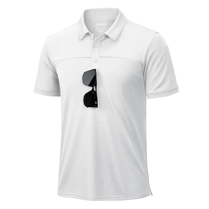 TACVASEN Men's Tactical Polo Shirt UPF 50+ Sun Protection Quick Dry Short Sleeve Shirt Moisture Wicking Outdoor Hiking Polo