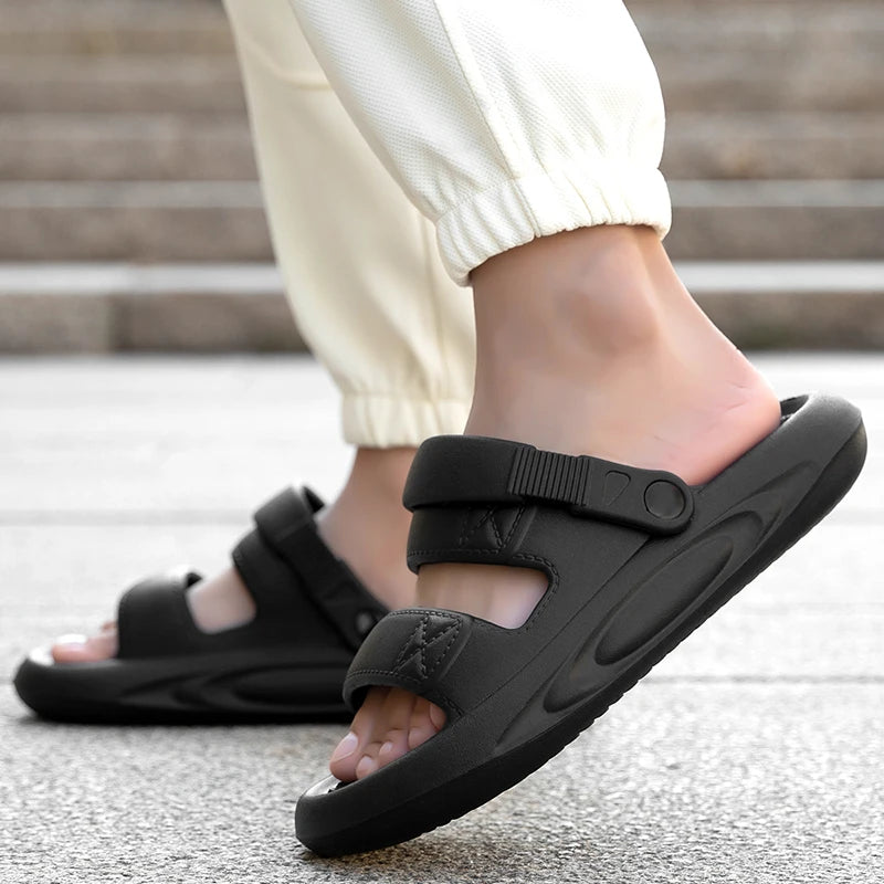 Men's Summer Soft Sole Comfortable Casual Sandals Fashion Simple Lightweight Slippers Outdoor Anti slip Waterproof Beach Shoes