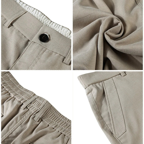 Men's Premium Seersucker Linen-Blend Shorts – Elastic Waist Straight-Leg Casual Summer Shorts for Beach & Daily Wear