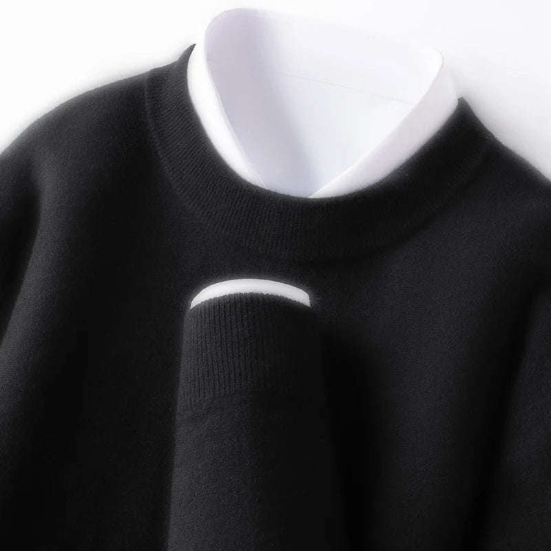 350g 100% Merino Wool Sweater, Anti-Pilling, 9 Colors Men's Round Neck Pullover Sweater - Versatile Base Layer or Outerwear