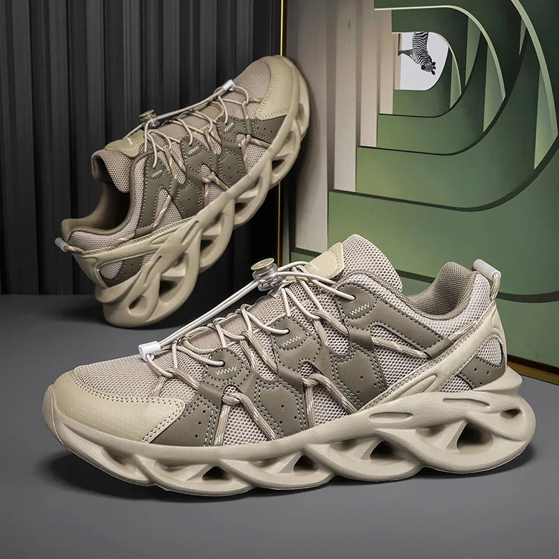 Mens Walking Shoes Classic Retro Style Design Mesh Breathable Lightweight Sneakers Casual Flat Comfortable Running Shoes for Men