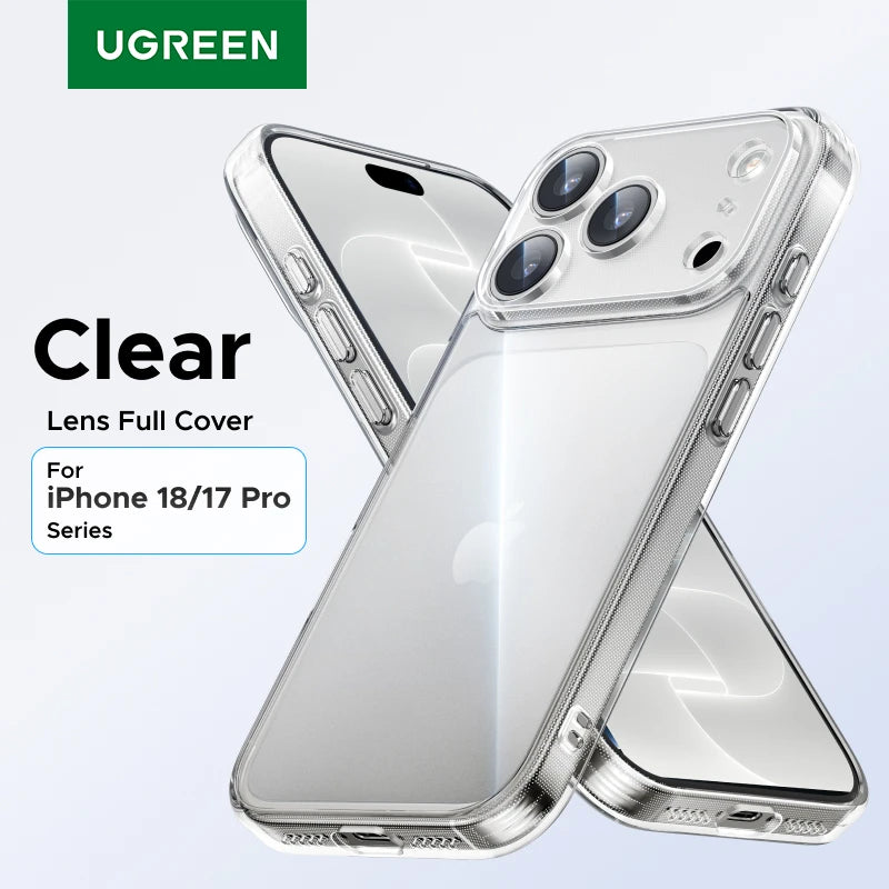 UGREEN Case for iPhone 18 17 16 Pro Max Shockproof Clear Case Transparent Cover for iPhone 15 Pro 16 Phone Protective Case