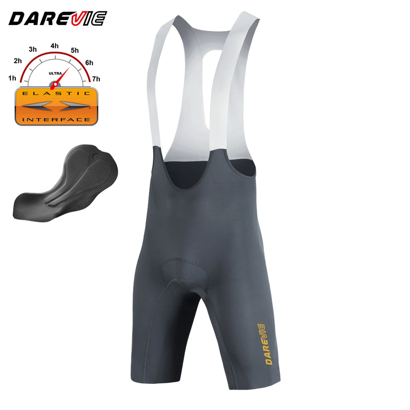 ខោជិះកង់បុរស DARREVIE Elastic Interface® 80kg/m³Pad Bretelelle សម្រាប់ជិះកង់បុរស 5.0 ខោជិះកង់មួយដុំ គ្មានថ្នេរ ការពារការរអិល
