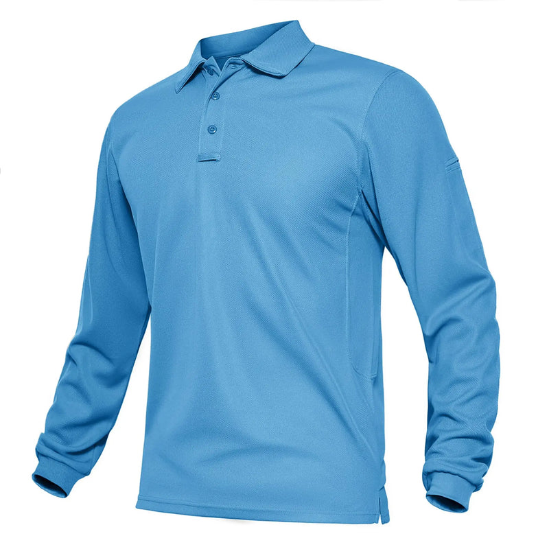 TACVASEN Summer Long Sleeve Performance Quick Drying Polos T-shirts Mens Office Shirt Golf Team Work Shirts Casual Tops