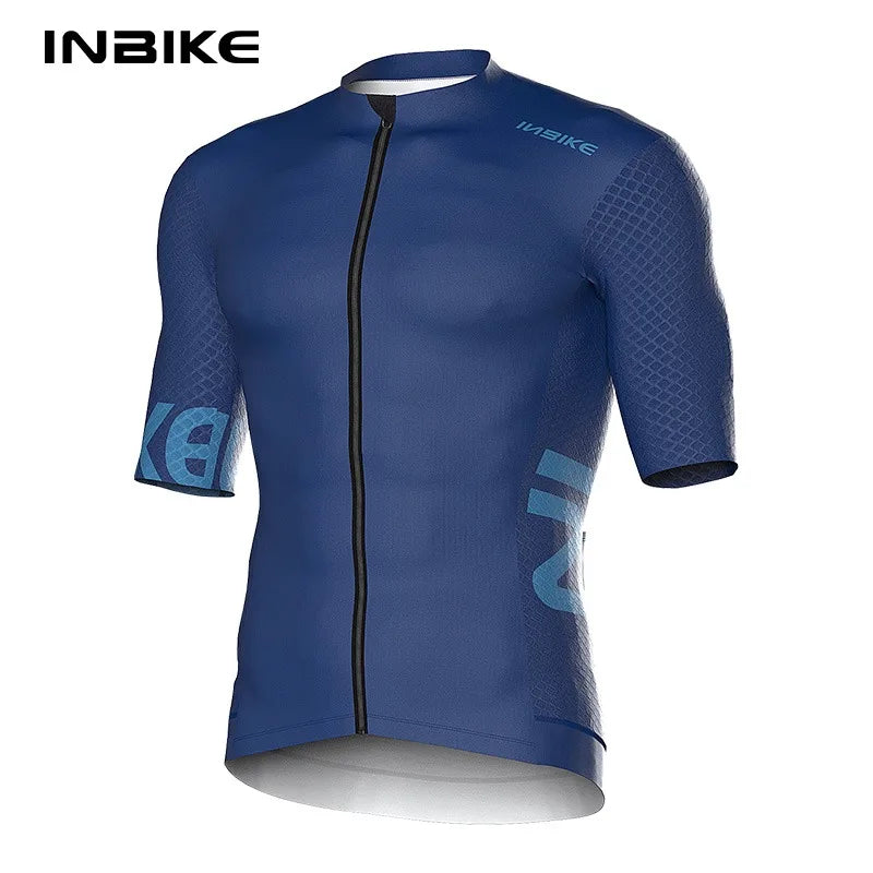 INBIKE Summer Cycling Riding Sets Short-Sleeved Jersey Bicycle Shorts Quick-Drying Road Biking Shirts Bibs Clothing with Pockets