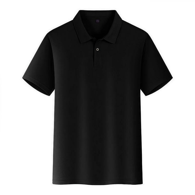 Men's Short-Sleeved Summer T-Shirt Quick-Drying Lapel POLO Shirt Bird's Eye Fabric Breathable Cool Team Uniform