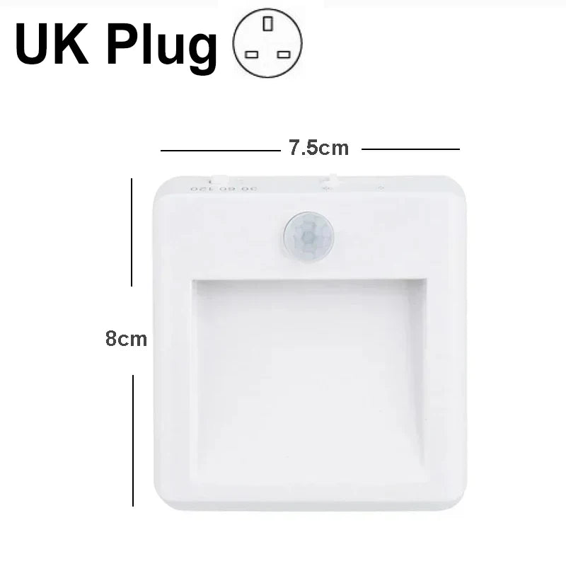 Motion Sensor Night Light Plug in Auto Off Timer 5 Level Dimmable Motion Sensor LED Lamp Soft Warm Light for Hallway Bathroom ﻿