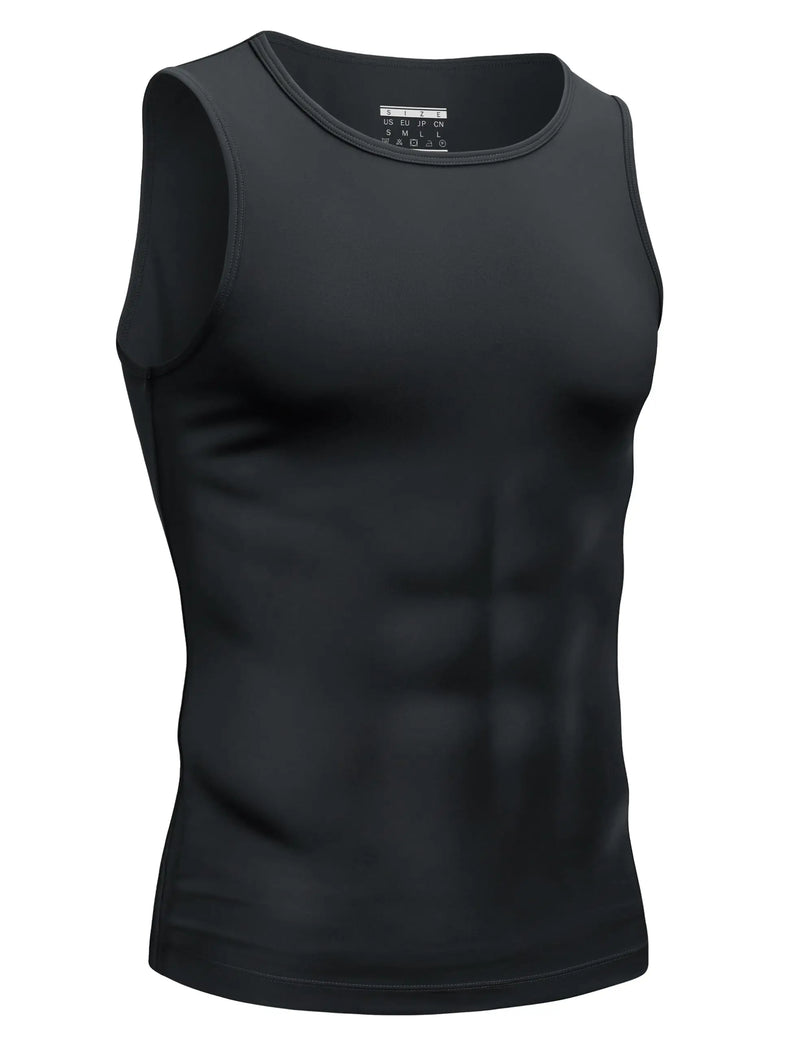 TACVASEN Mens Compression Summer Quick Dry Stretchy Tank Top Sleeveless Lightweight Slimming Breathable Workout Gym Muscle Shirt