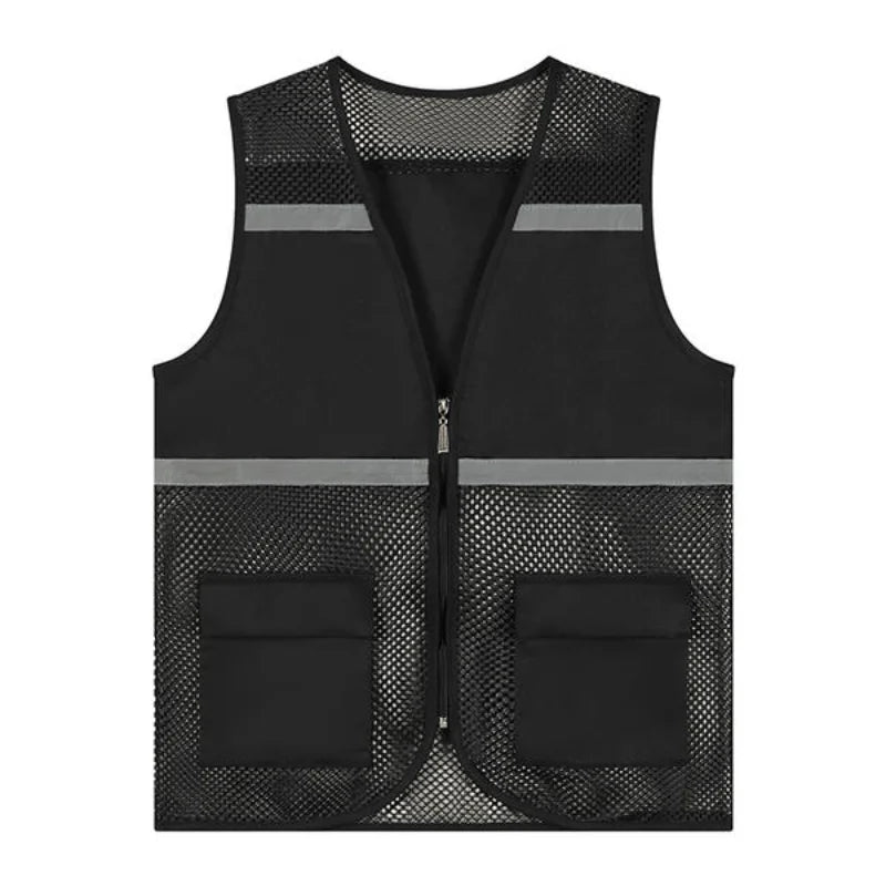2026 Custom Logo Printed Advertising Clothing Work Vest  Summer Breathable Mesh Fishing Vest Volunteer Workwear