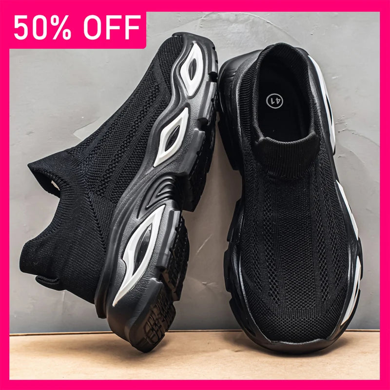 Men Walking Shoes Trendy Mesh Breathable Summer Outdoor Fitness Shoes 2026 New Comfortable Versatile Soft Soled Tennis Shoes