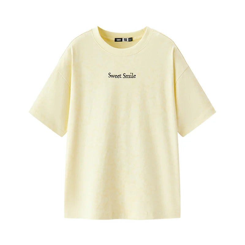 Semir Womens Tshirt 2026 Printed Pure Cotton Loose Lazy Style Unique Design Casual Soft Daily Wear