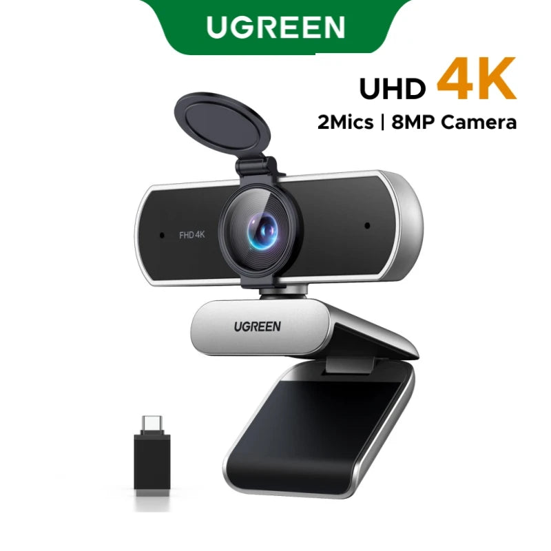 【RU】UGREEN USB 4K 2K 1080P HD Mini For Web Dual Microphones for Youtube Video Calling web cam