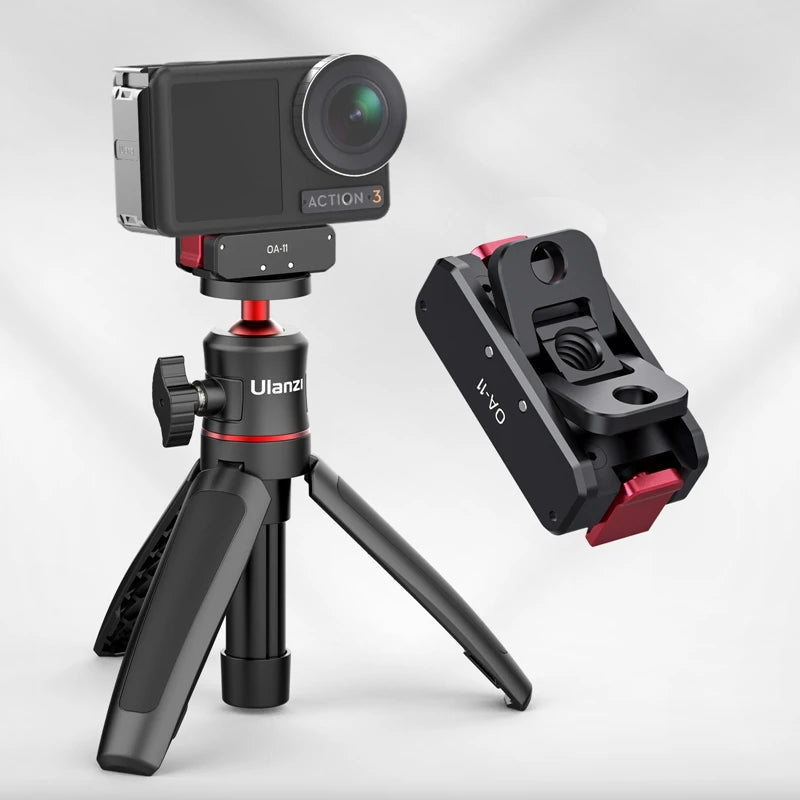 មូលដ្ឋាន បត់ បាន Ulanzi OA-11 Dual Interface សម្រាប់ DJI Osmo Action 3 ដែលអាចបត់បាន OA-13 មូលដ្ឋានផ្គត់ផ្គង់ថាមពលម៉ាញេទិកសម្រាប់ DJI Action 2