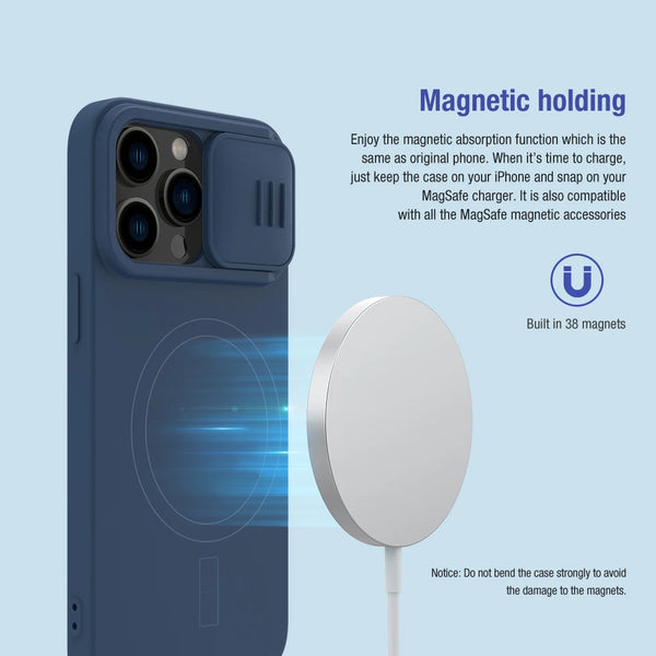 For iPhone 14 Pro Max Magnetic Case NILLKIN CamShield Silky Liquid Silicone Slide Camera Protection Cover For iphone 14/14 Pro