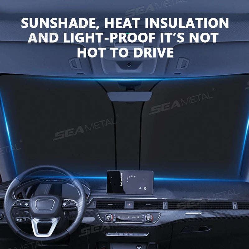 SEAMETAL Car Windshield Sun Shade Cover Foldable Visor Protector Interior Anti UV Sun Windscreen Folding Parasol Car Accessories