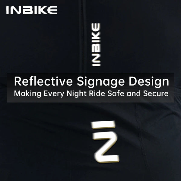 INBIKE Spring Men's Cycling Set Long Sleeve Road Bike Jersey Breathable Bib Shorts Quick-Dry Road Bike Clothing Man with Pockets