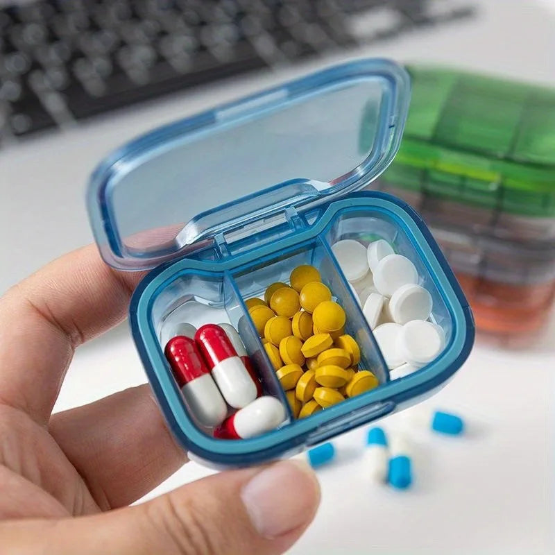 1pc Portable Mini Pill Box for Morning, Noon, And Night, Sealed Medicine Storage for One Week, On-The-Go Medicine Organizer