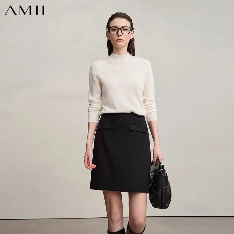 AMII សំពត់ខ្លីត្រង់រដូវស្លឹកឈើជ្រុះឆ្នាំ ២០២៦ សំពត់ខ្លីសម្រាប់ស្ត្រីធ្វើដំណើរថ្មីឆើតឆាយពណ៌រឹង សម្លៀកបំពាក់ស្ត្រីដែលអាចប្រើប្រាស់បានច្រើនយ៉ាង 12544004