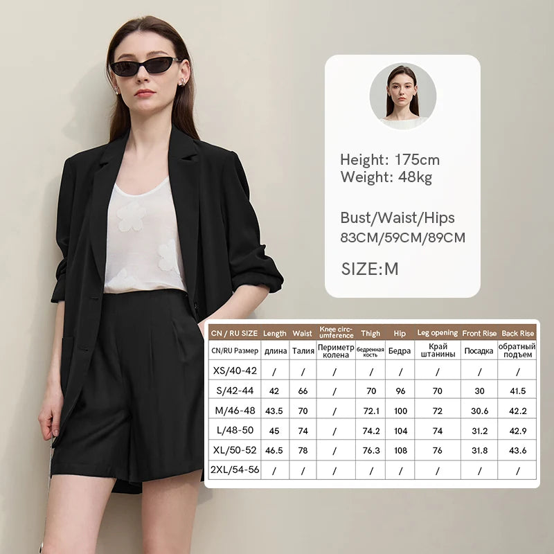 Amii Women's Wide Leg Shorts 2026 Summer New Simple TR Woven Loose Pants Solid Color Versatile Casual Women' S Clothes 12622100