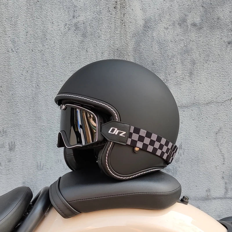 ORZ Latest 3/4 Retro Motorcycle Helmet Cascos Para Motos Four Seasons Commuter Men's and Women's Half Helmets Capacetes de Moto