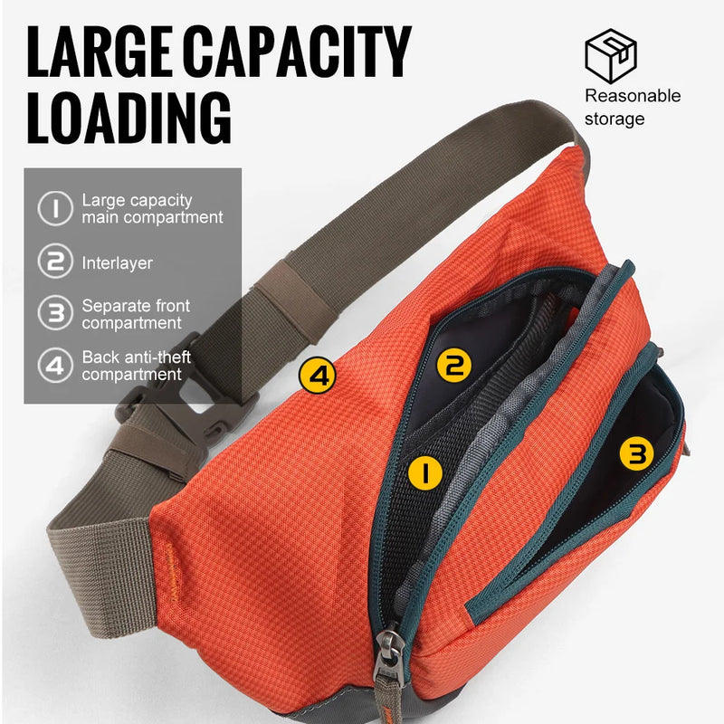 WRELS Fanny Pack Waist Bag Small Waistpack for Jogging Hiking  Adjustable Fannypack Waistpack with Multi-Pockets Sports Beltbag