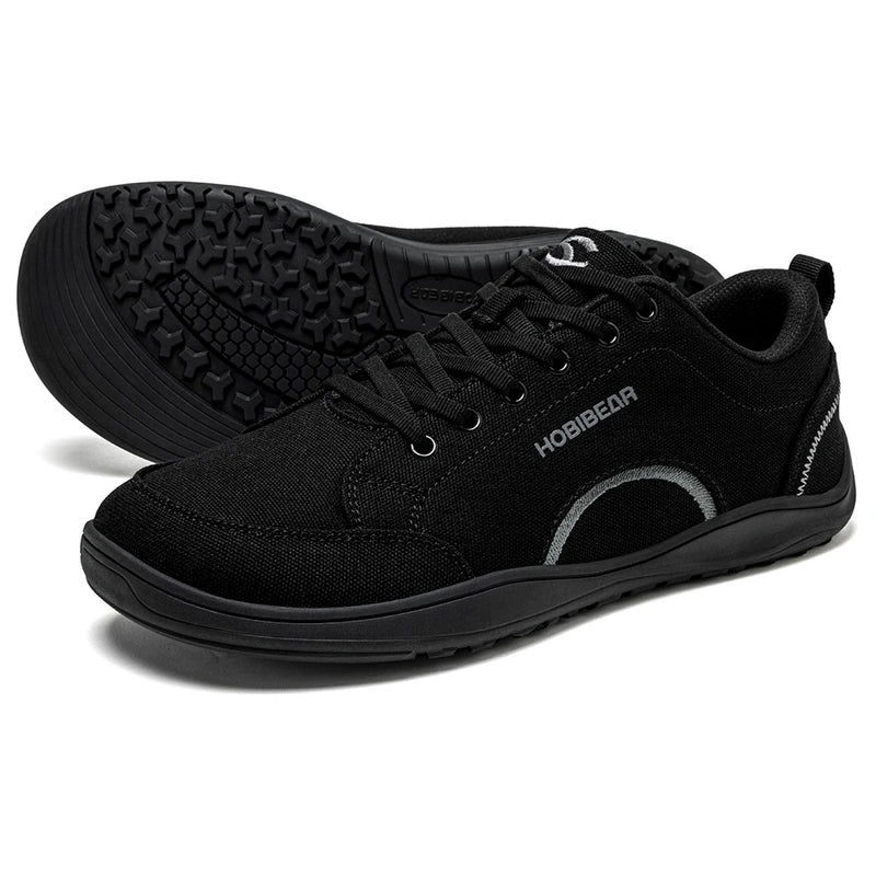 HOBIBEAR Unisex Canvas Barefoot Shoes Zero Drop Minimalist Sneakes Wide Width Outdoor Trail Running Shoes