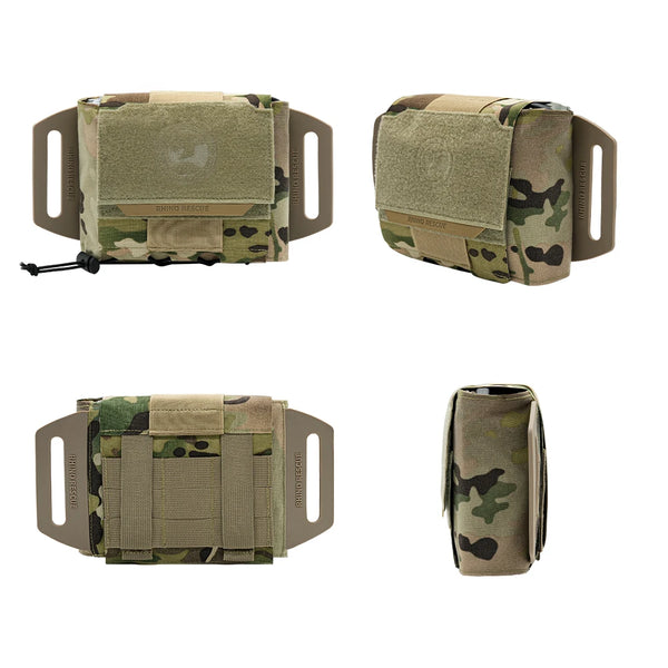 RHINO RESCUE Tactical Molle Medical Pouch Horizontal IFAK Bag Quick Release First Aid Kit for Belt Vest Outdoor