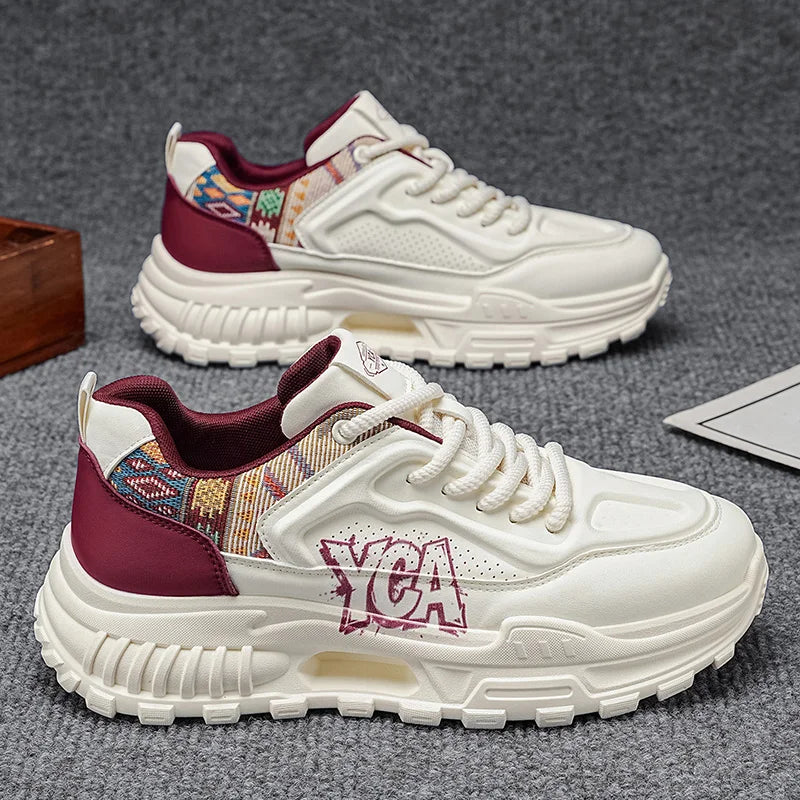 Men's thick-sole casual shoes four seasons new breathable light soft-sole anti-slip comfort outdoor sports running board shoes
