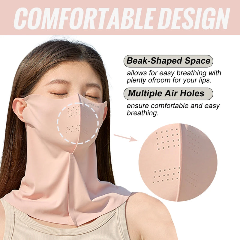 WRELS UV Sun Protection Face Mask Breathable UV Protection Traceless Face Protection Sun Mask Face Cover with Ear Loops Scarf
