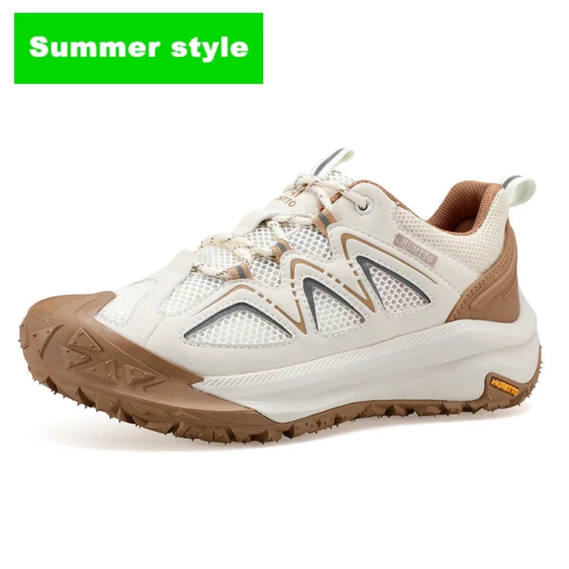 HUMTTO Breathable Trekking Shoes for Men Outdoor Men's Sports Shoes Non-slip Hiking Boots Leather Safety Walking Sneakers Man