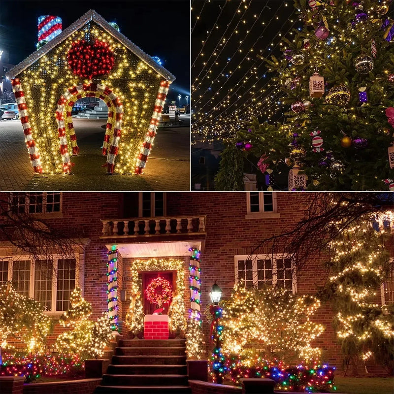 Christmas LED Firecracker Light String Warm White Waterproof EU Plug With Remote for Xmas Tree Garland Window Party Decor