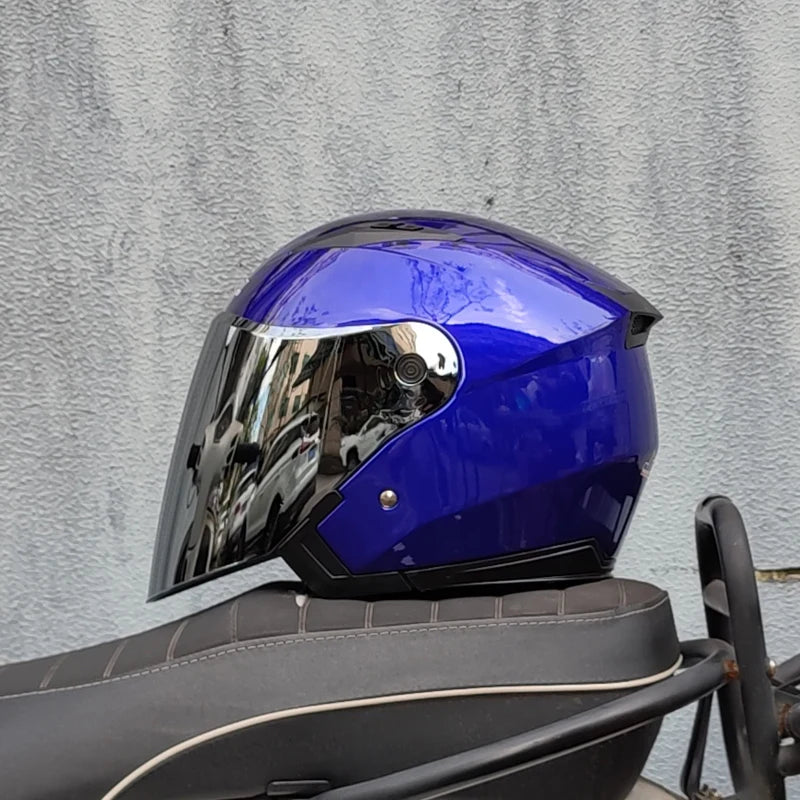 JIEKAI-512 high-quality electric motorcycle helmet with semi covered dual lens Casco para Motos for couples Capacetes de Moto