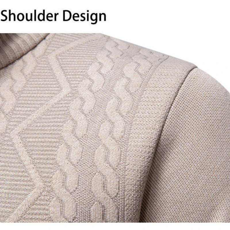 Men's Autumn Winter Quarter-Zip Pullover Sweater, Rib-Knit Stand Collar Design, Ideal for Casual Outings and Smart Daily Wear