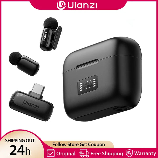 មីក្រូហ្វូនឥតខ្សែ Ulanzi A200 Mini Lapel Mic បញ្ជាបាន 100 ម៉ែត្រ សម្រាប់ថតវីដេអូ LiveStreaming Camera ស្មាតហ្វូន កុំព្យូទ័រយួរដៃ