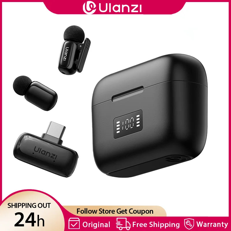 មីក្រូហ្វូនឥតខ្សែ Ulanzi A200 Mini Lapel Mic បញ្ជាបាន 100 ម៉ែត្រ សម្រាប់ថតវីដេអូ LiveStreaming Camera ស្មាតហ្វូន កុំព្យូទ័រយួរដៃ