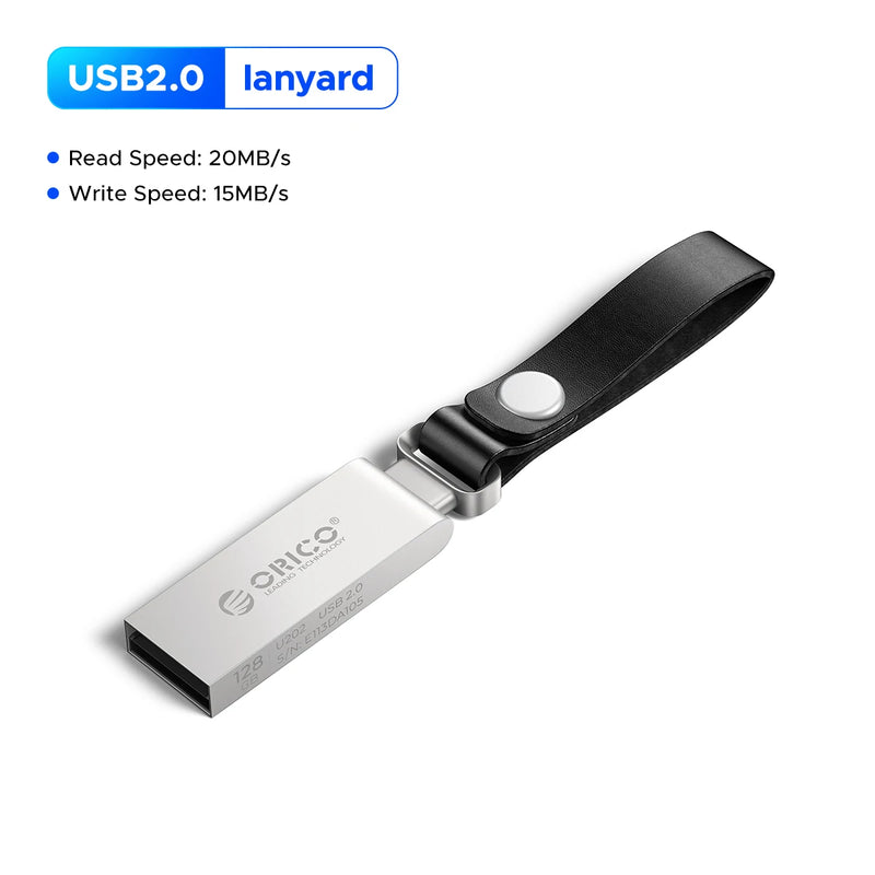 ORICO USB2.0 3.0 Mini USB Flash Drive Metal Thumb Drive Memory Stick Zinc Alloy with Sturdy Lanyard OTG for Car Computer Office