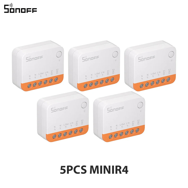 SONOFF MINIR4 Extreme WiFi Smart Switch 1-10PCS Tiny Size External Switch Control Detach Relay Mode via EWeLink Alexa Google