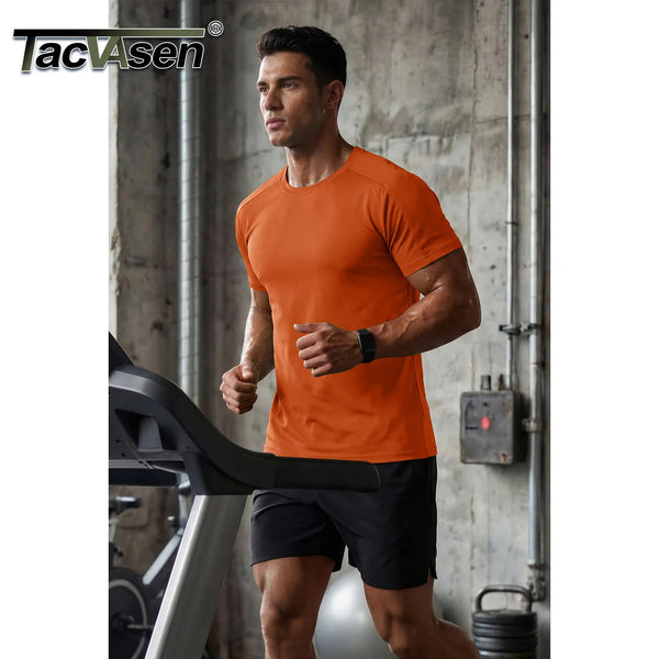 TACVASEN Mens Workout Shirts Mesh Cool Athletic Dry Fit Short Sleeve Running T-Shirts Gym Moisture Wicking Performance Tee Tops