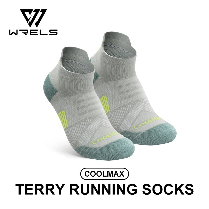 WRELS Coolmax Sports Socks Breathable Moisture-Wicking Arch Support Damping Socks Professional Sports Socks Hiking Running Socks