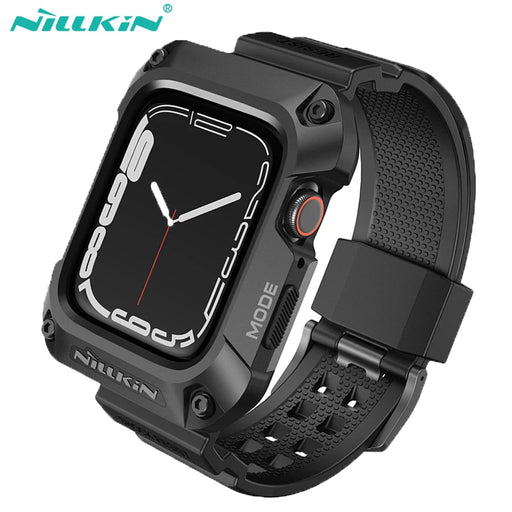 NILLKIN For Apple Watch Band 8 7 45mm Sport Case+Strap Double Buckle Alloy+TPU Drop-Resistant Band For iWatch Series 4 5 6 44mm
