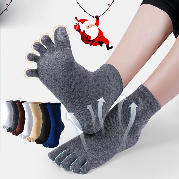 WRELS 1/2/3 Pairs Running 5 Finger Socks Moisture Wicking Toe Socks Women Anti‑Blister Breathable Hiking Athletic Crew Socks