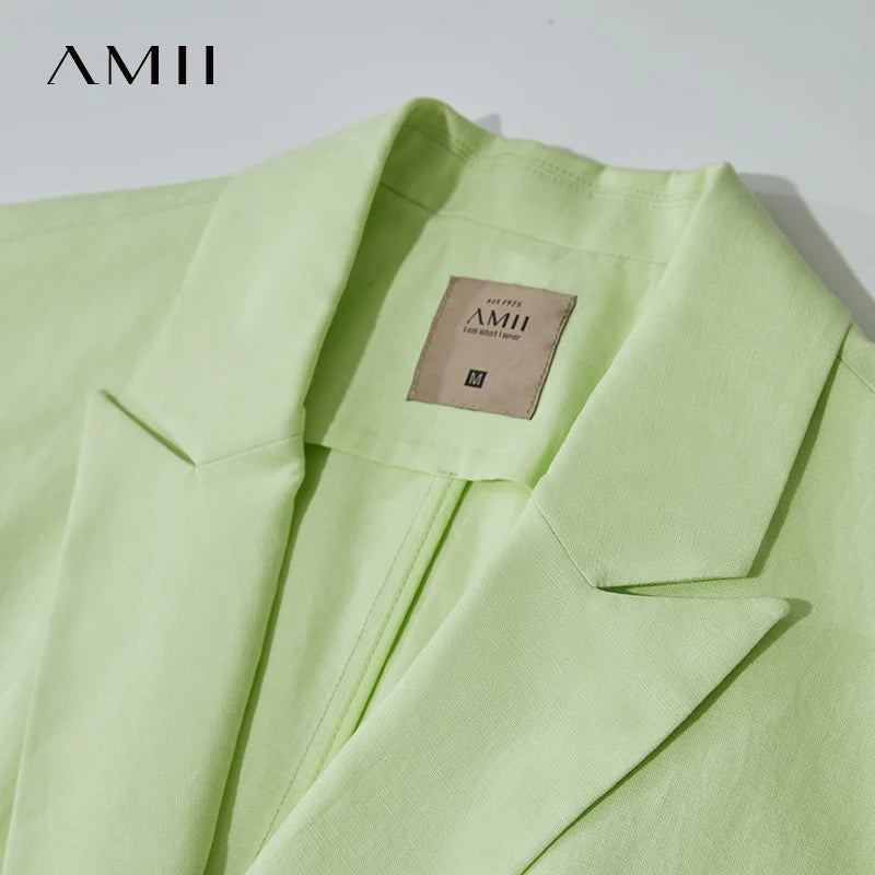 អាវកាក់រដូវក្តៅថ្មីរបស់ Amii Minimalist សម្រាប់ស្ត្រីធ្វើដំណើរទៅធ្វើការ កប្បាស លីនីន រលុង អាវធំម៉ូដការិយាល័យ សម្លៀកបំពាក់នារី 12542071