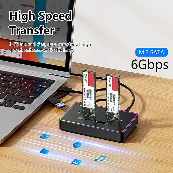 ប្រអប់ដាក់ SSD NGFF SATA ពីរប្រភេទរបស់ Blueendless Offline Clone សម្រាប់ SSD 2230 2242 2260 2280