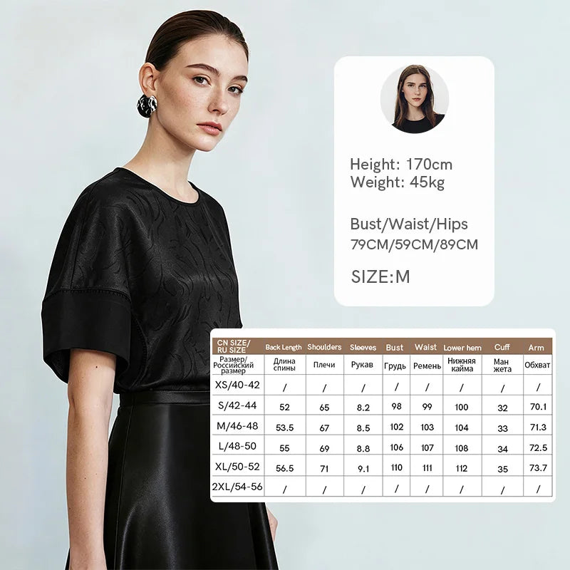Am Women's Chiffon Blouse 2026 Summer Chinese Style O-Neck Cutout Ribbon Trim Batwing Sleeve Top Loose Jacquard Shirt 12622151
