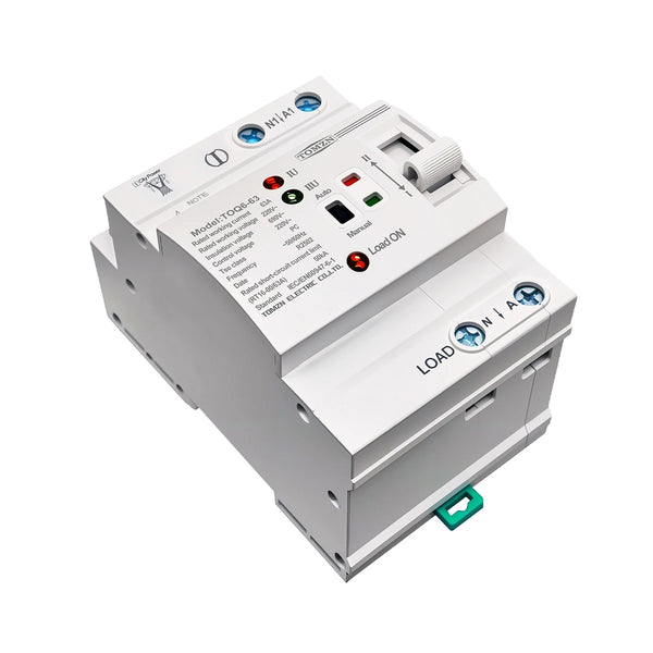TOMZN Din Rail ATS L N 220V Small Dual Power Automatic Transfer Electrical Selector Switches Uninterrupted 2P 63A TOQ6