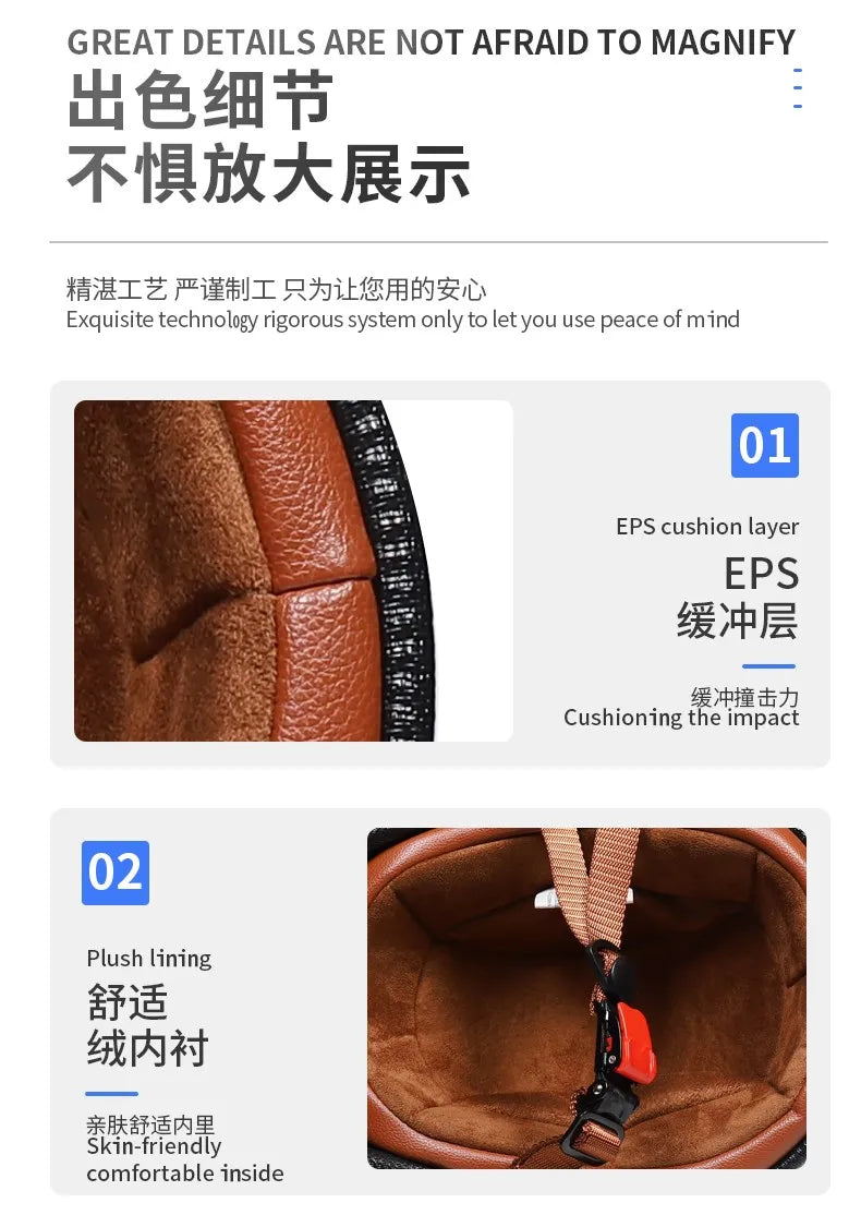 Retro chopper half helmet open beret motorcycle helmet big guy DS high quality scooter motorcycle