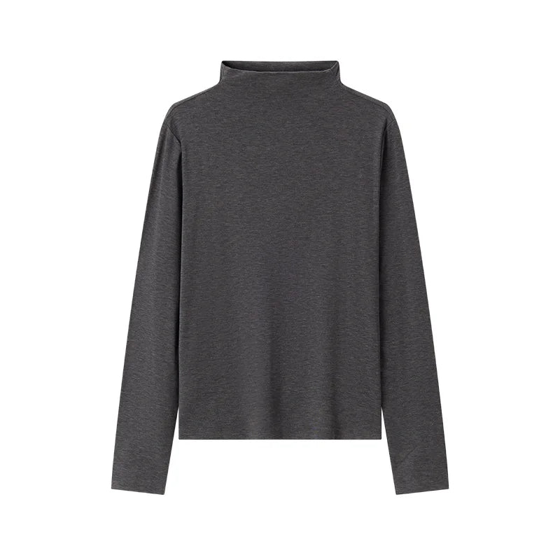 Semir Women Tshirt Thermal Antibacterial Half Turtleneck Solid Slim Fit Long Sleeve 2026 Everyday Layering Base Top