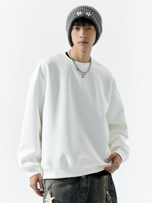 DUKEEN 450G Heavyweight Men's Sweatshirts Autumn and Winter New Solid Color Fashion Basic Pullovers 7 Color