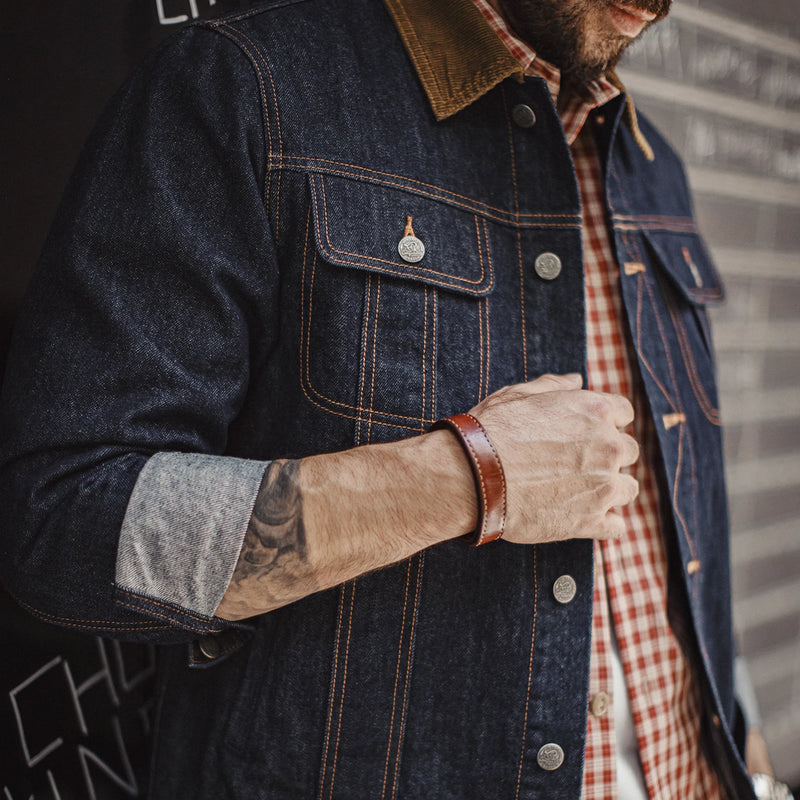 អាវក្រៅ Denim បុរស Maden អាវក្រៅ Corduroy កអាវធំ សមល្មម ខោ Denim បោកគក់ធ្ងន់ អាវក្រៅធ្វើការ រដូវស្លឹកឈើជ្រុះធម្មតា